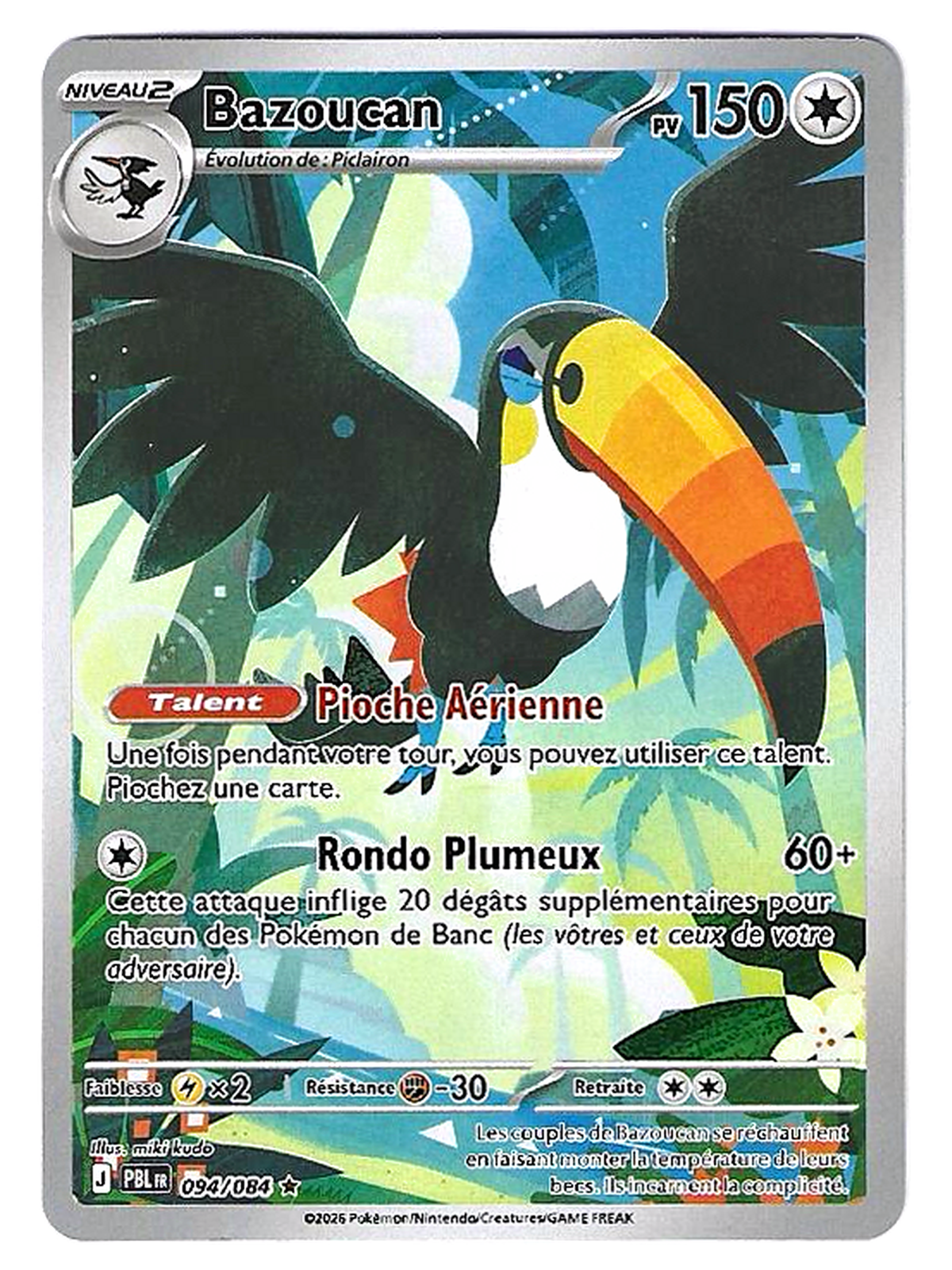 Bazoucan / Toucannon 094/084 – Illustration Rare – Nuit Noire / Pitch Black (ME05) — Nuit Noire — FR