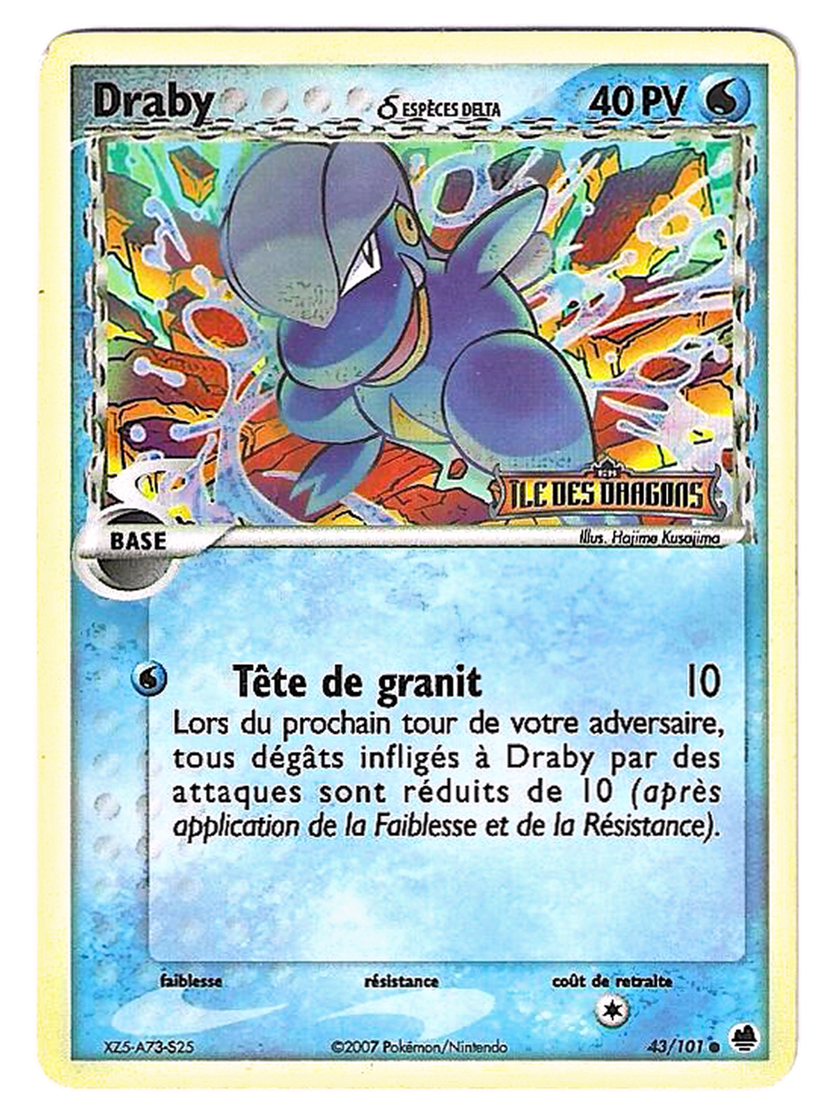 Draby δ / Bagon δ 43/101 – Holo Estampillée – EX Île des Dragons — EX Île des Dragons / EX Dragon Frontiers — FR