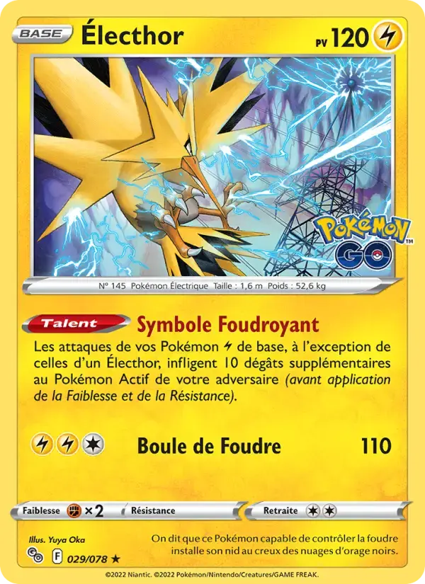 Électhor / Zapdos 029/078 – Pokémon GO – Holographique — Pokémon GO — FR