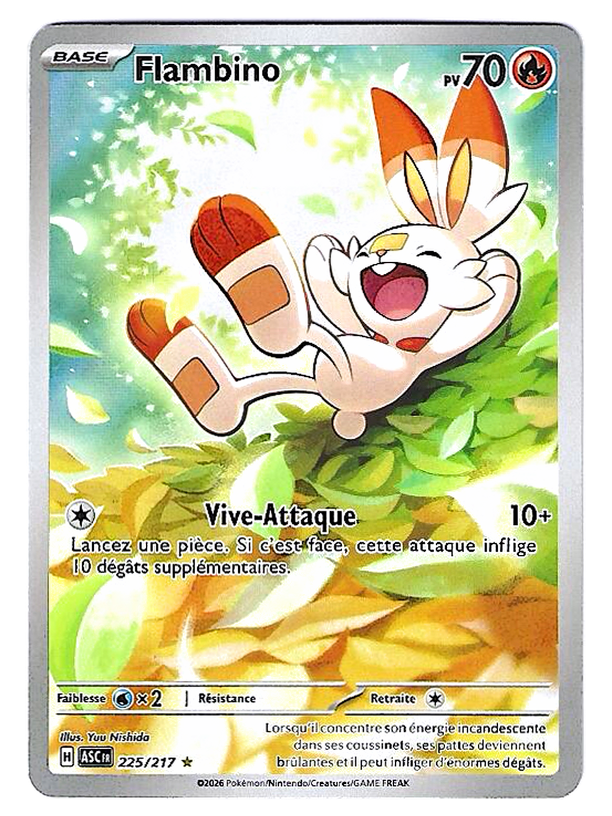 Flambino / Scorbunny 225/217 – Illustration Rare – Héros Transcendants / Ascended Heroes (ME02.5) — Héros Transcendants — FR