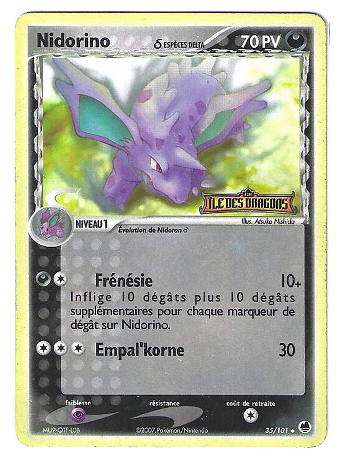 Nidorino δ / Nidorino Delta Species 35/101 – Holo estampillée – EX Île des Dragons / Dragon Frontiers — EX Île des Dragons / EX Dragon Frontiers — FR