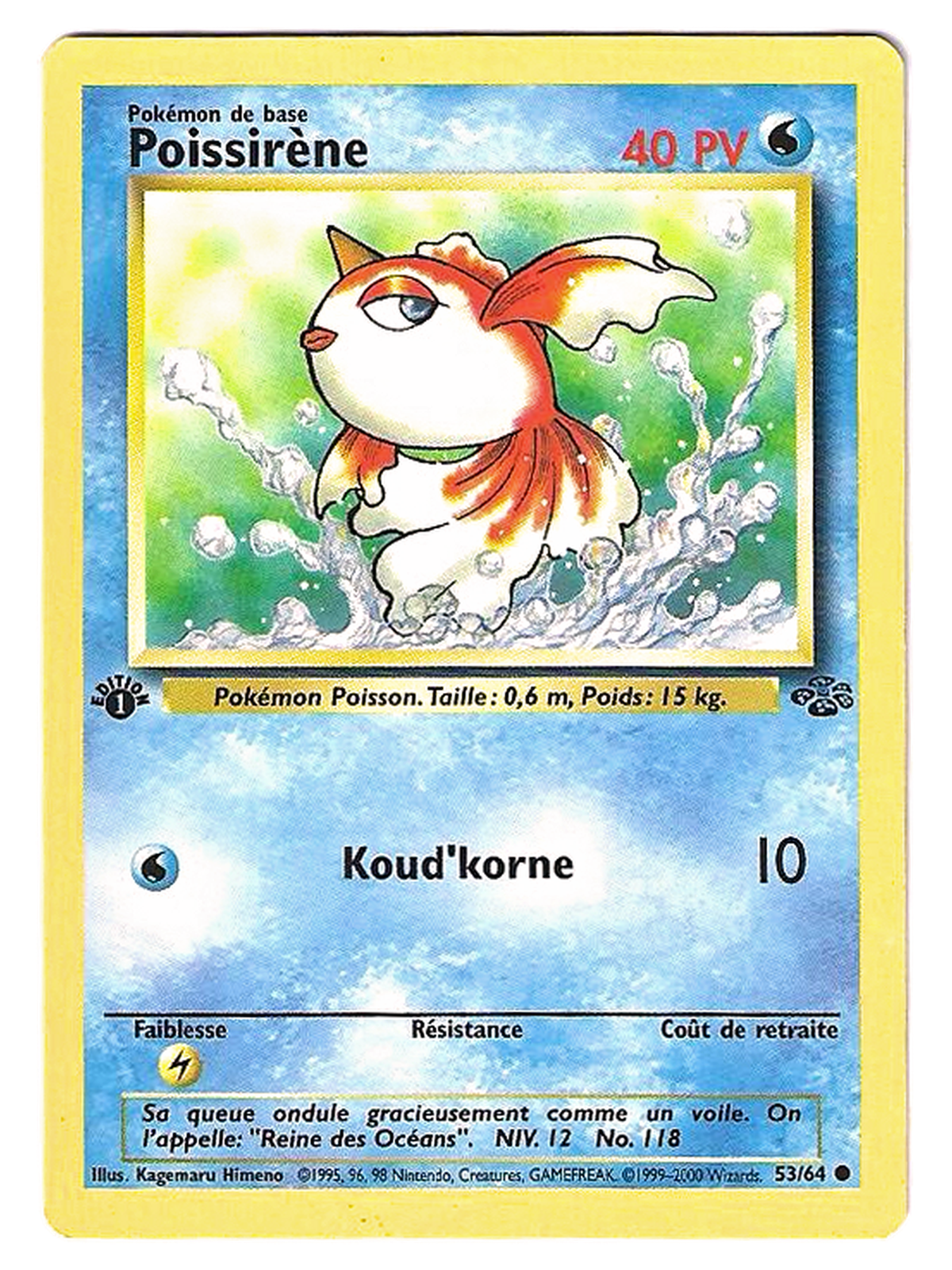 Poissirène / Goldeen 53/64 – Jungle – 1re édition – Non holographique — Jungle — FR