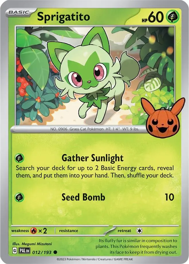Poussacha / Sprigatito 012/193 – Stamp Halloween – Trick or Trade 2024 — Trick or Trade 2024 — EN