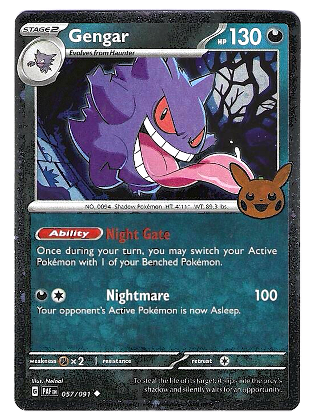 Ectoplasma / Gengar 057/091 – Cosmos Holo estampillée Halloween – Trick or Trade 2024 — Trick or Trade 2024 — EN