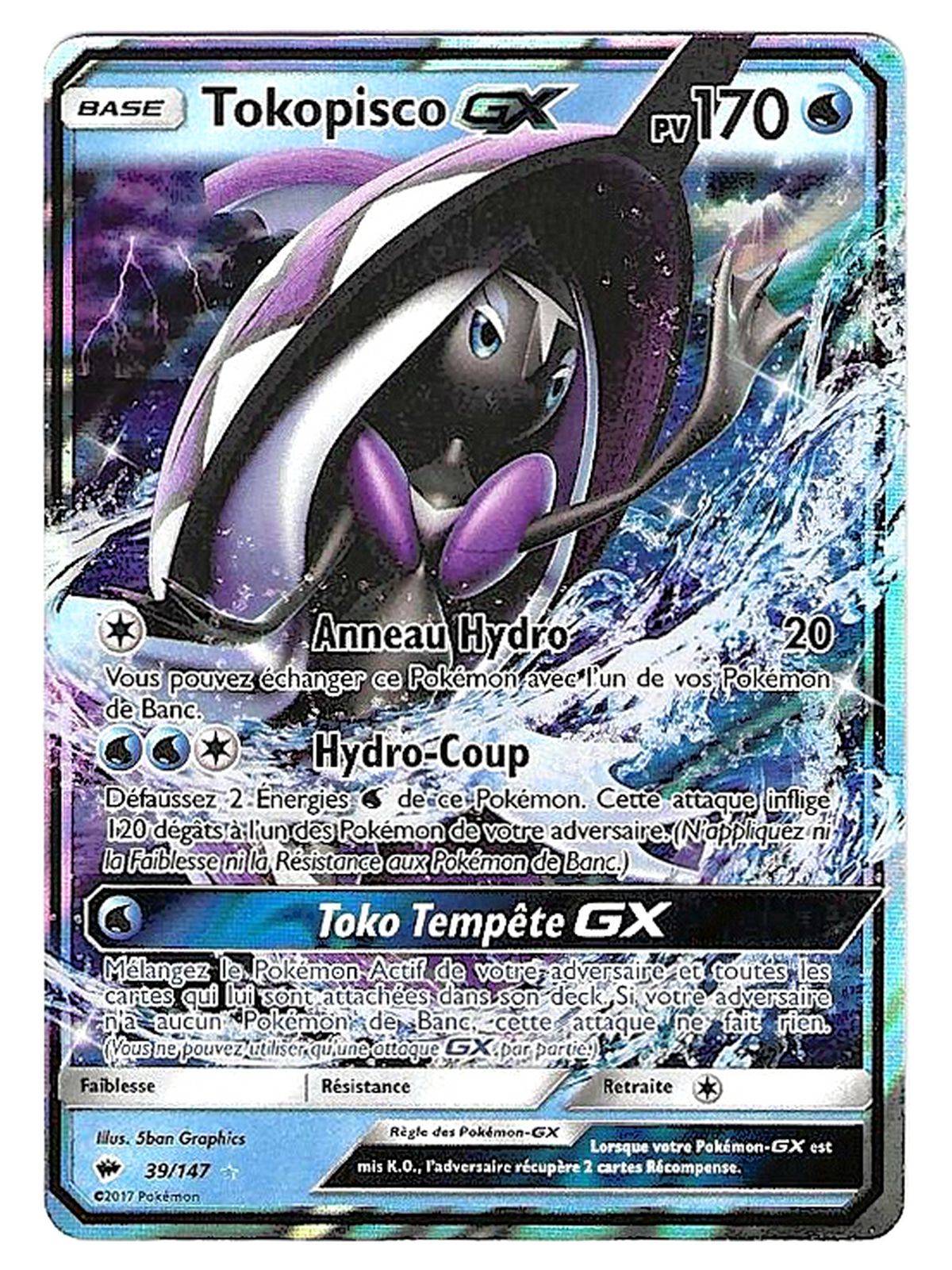 Tokopisco-GX / Tapu Fini-GX 39/147 – Holo – Ombres Ardentes / Burning Shadows — Ombres Ardentes / Burning Shadows — FR