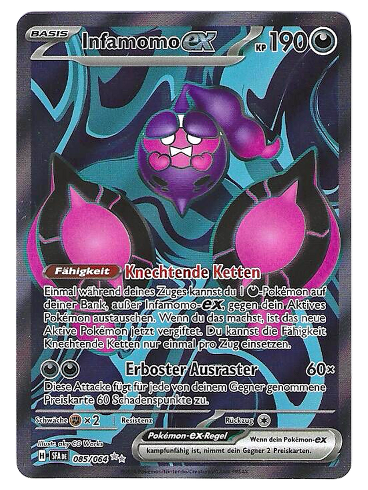 Pêchaminus-ex / Pecharunt ex 085/064 – Fable Nébuleuse / Shrouded Fable – Full Art Holo — Fable Nébuleuse / Shrouded Fable — DE
