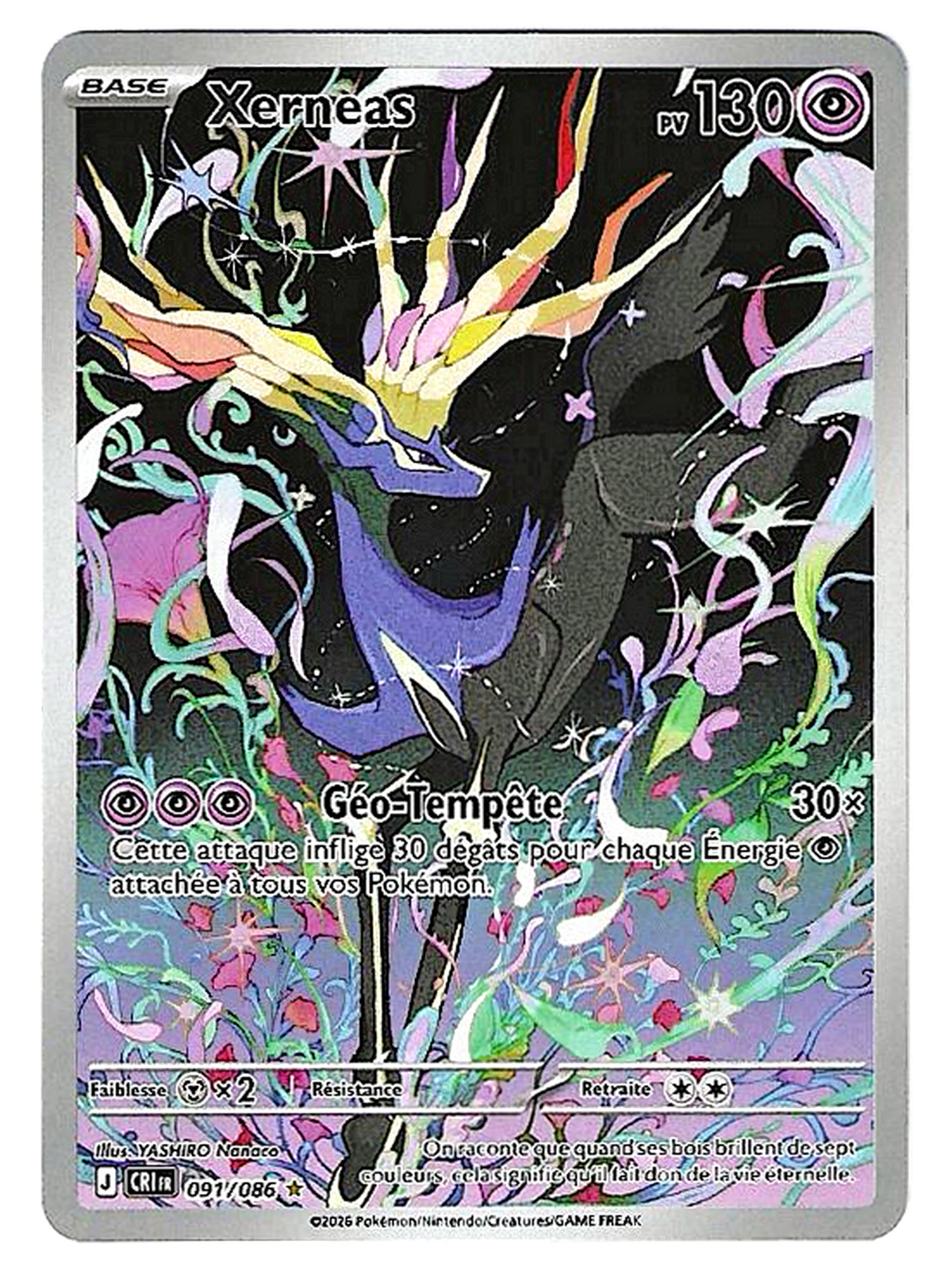 Xerneas 091/086 – Illustration Rare – Chaos Ascendant / Chaos Rising (ME04) — Chaos Ascendant — FR